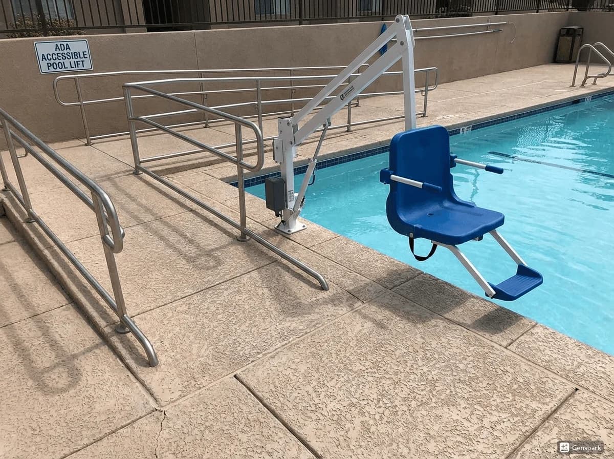 ADA compliant pool lift installation