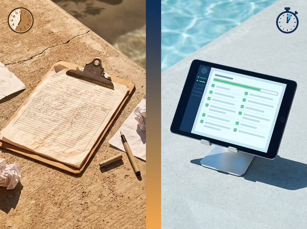 Digital checklist on tablet replacing paper inspection forms