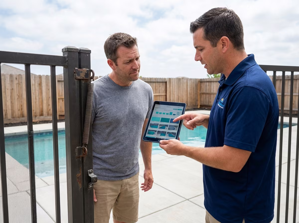 Pool inspector using digital documentation to handle a client dispute professionally