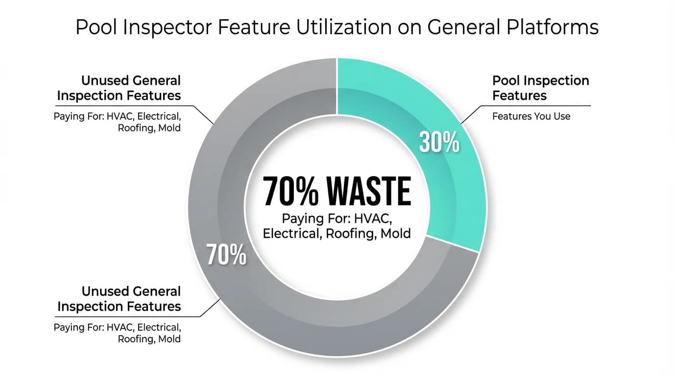 Feature utilization rates for pool inspectors using Spectora platform