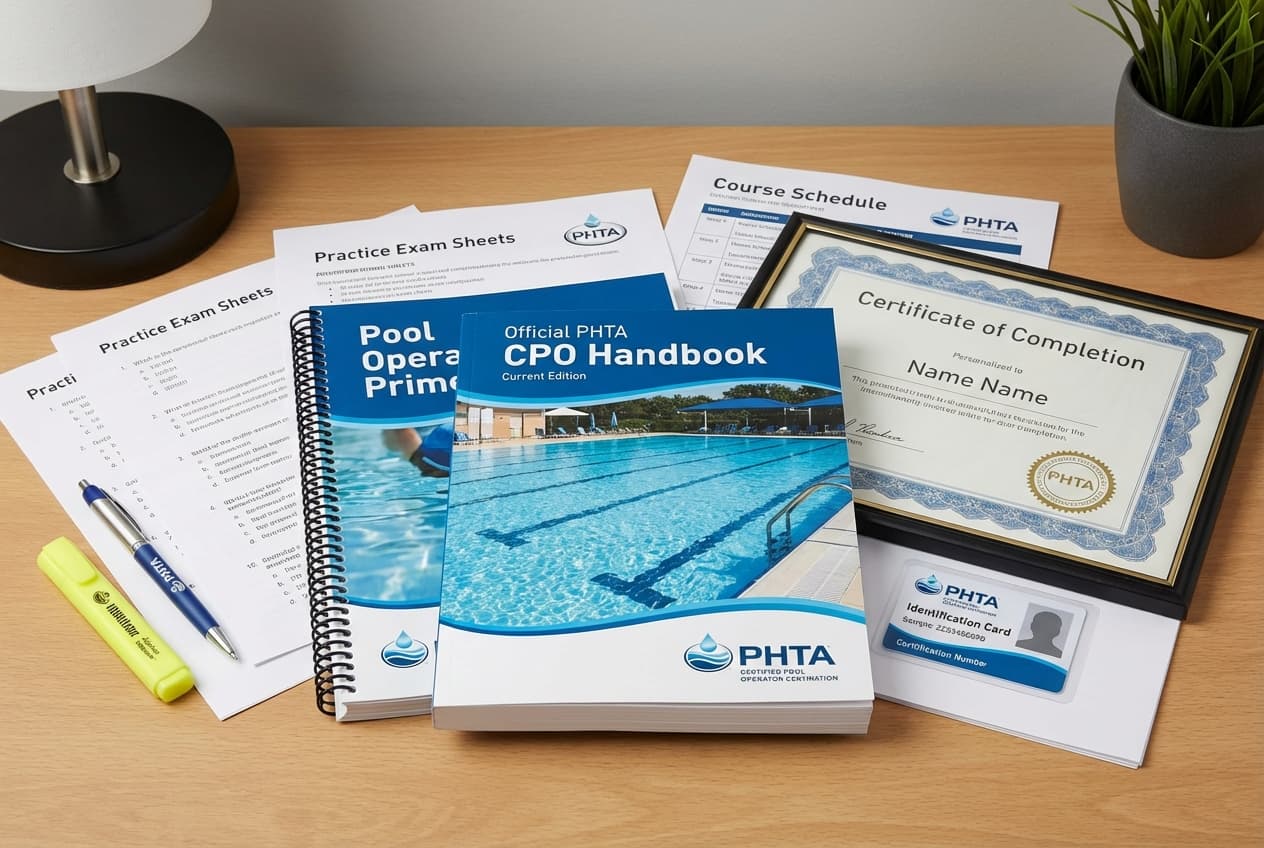 CPO certification training materials including handbook and study guides for pool operators