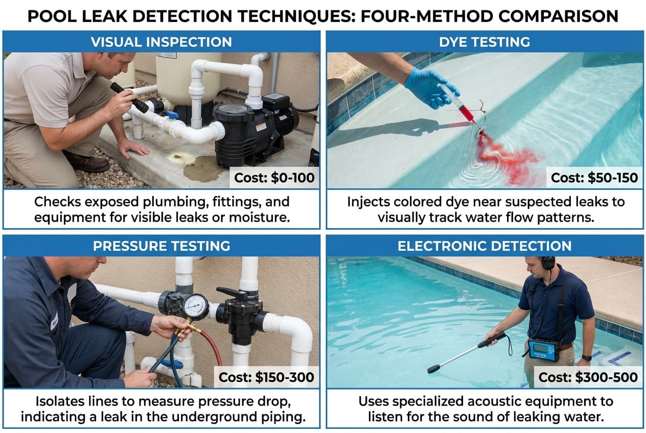Pool leak detection methods comparison