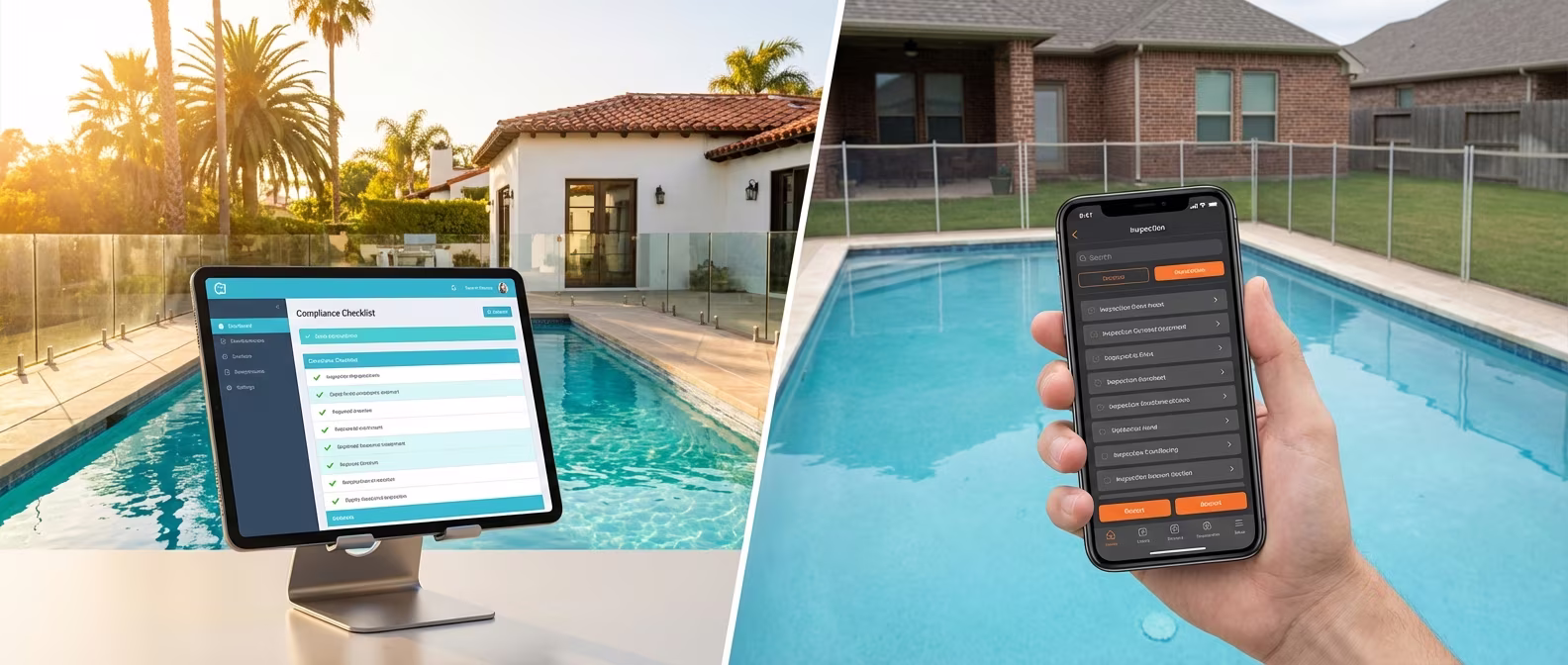 Side-by-side comparison of PoolVerify and Pro Pool Inspectors pool inspection software