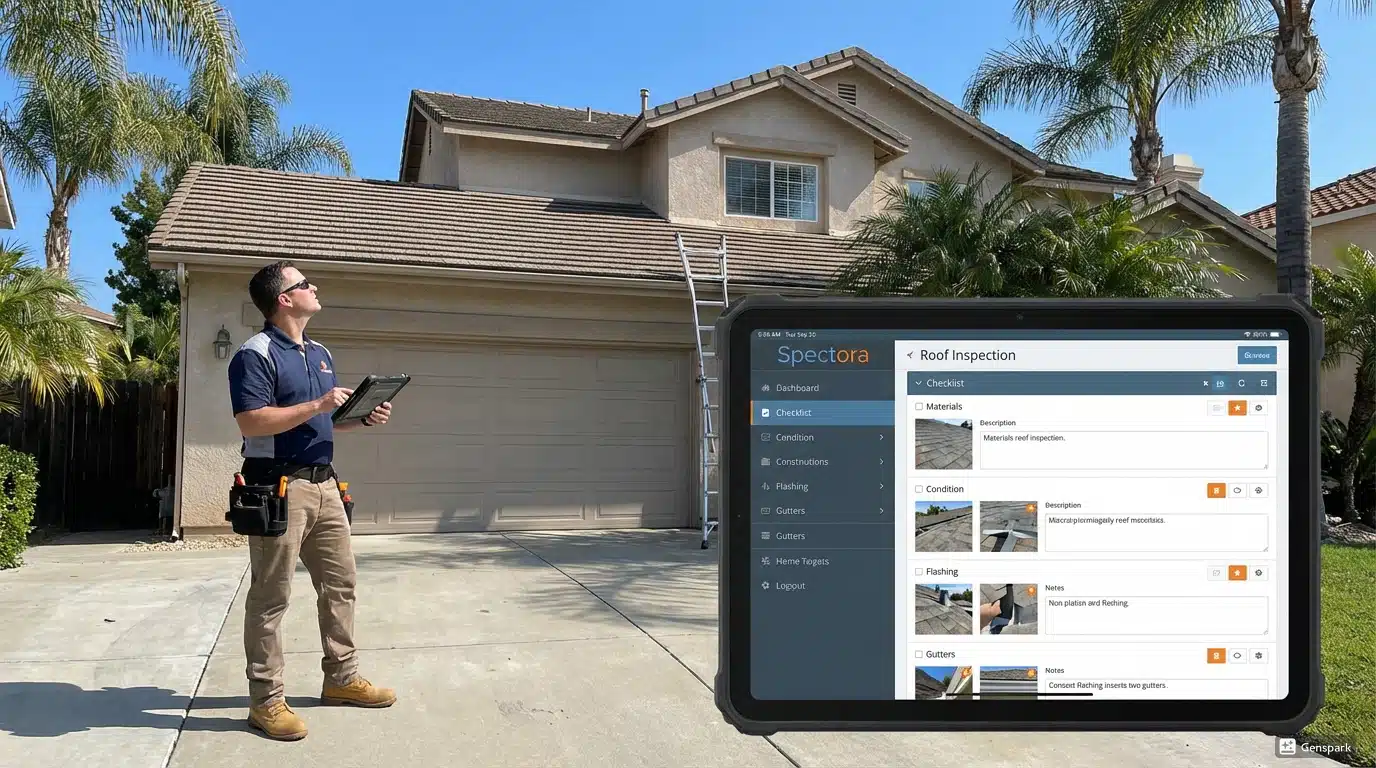 Home inspector using Spectora for full property inspection