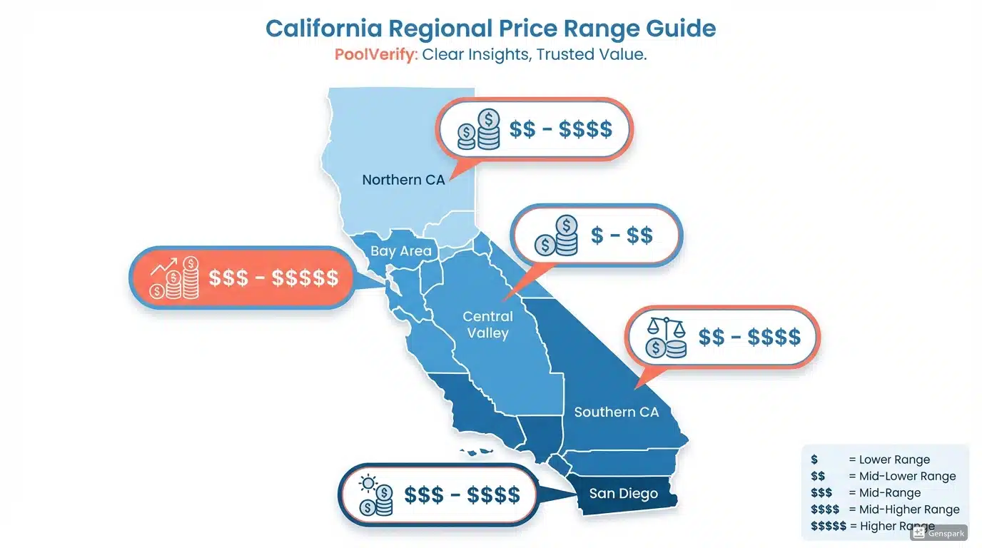 California pool inspection pricing map by region